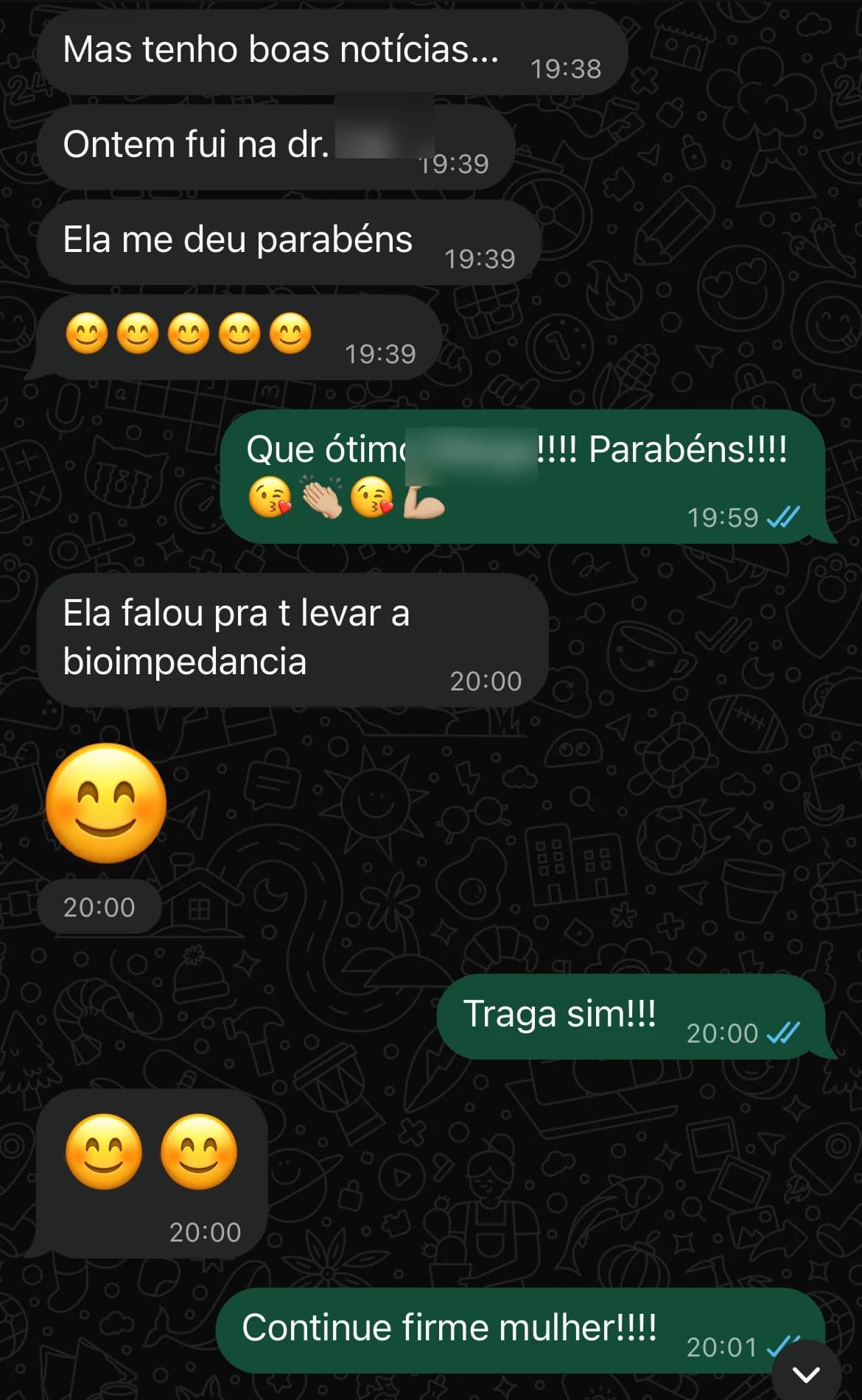 Captura anonimizada de um relato de aluna 3